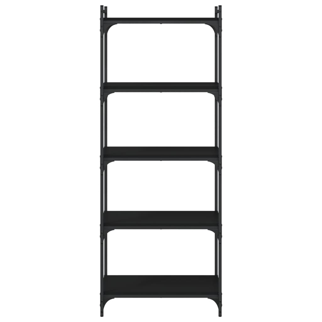 Regal za knjige s 5 razina crni 60x30x154 cm konstruirano drvo