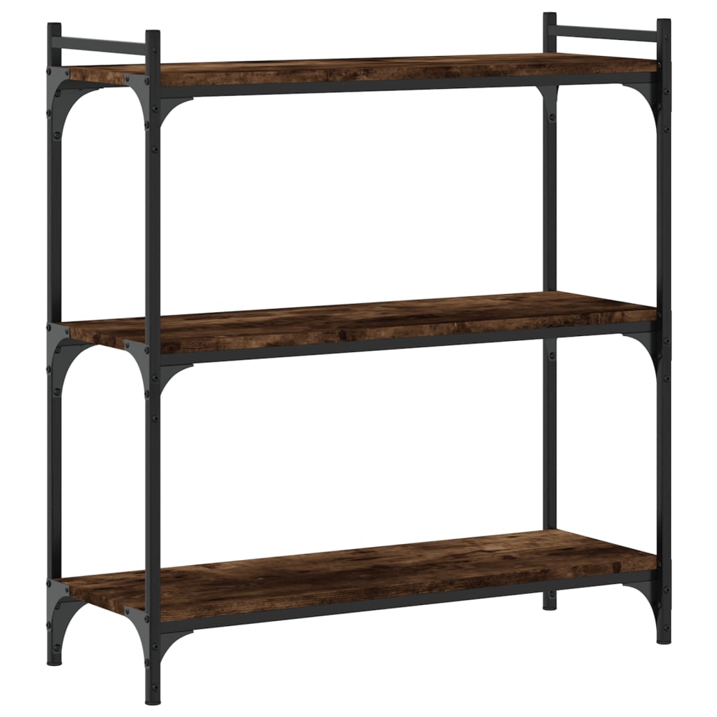 Regal za knjige s 3 razine boja hrasta 80 x 30 x 86 cm drveni