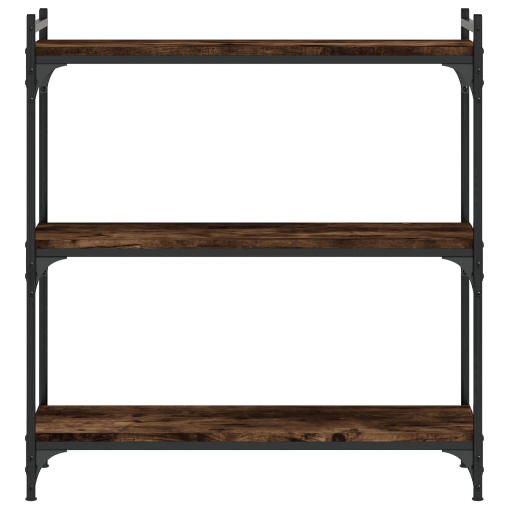 Regal za knjige s 3 razine boja hrasta 80 x 30 x 86 cm drveni
