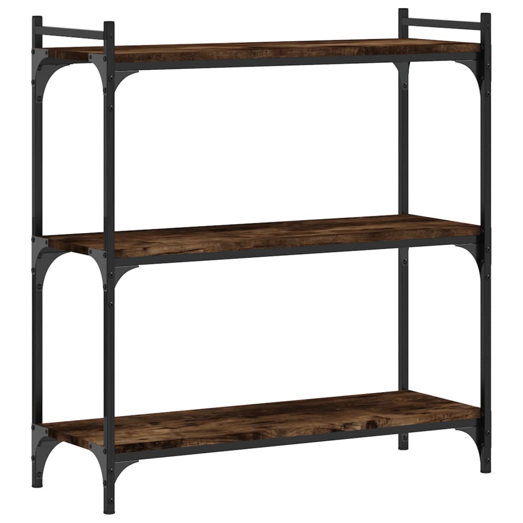 Regal za knjige s 3 razine boja hrasta 80 x 30 x 86 cm drveni