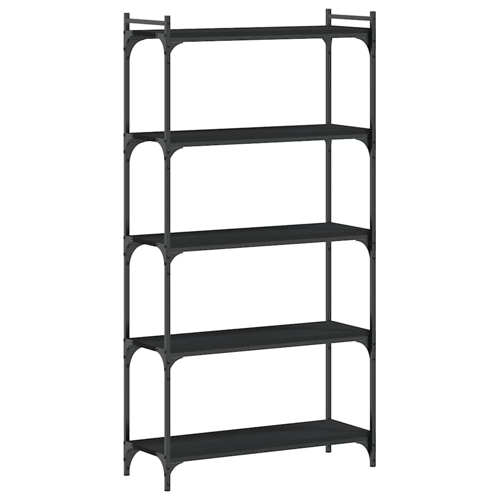 Regal za knjige s 5 razina crni 80x30x154 cm konstruirano drvo