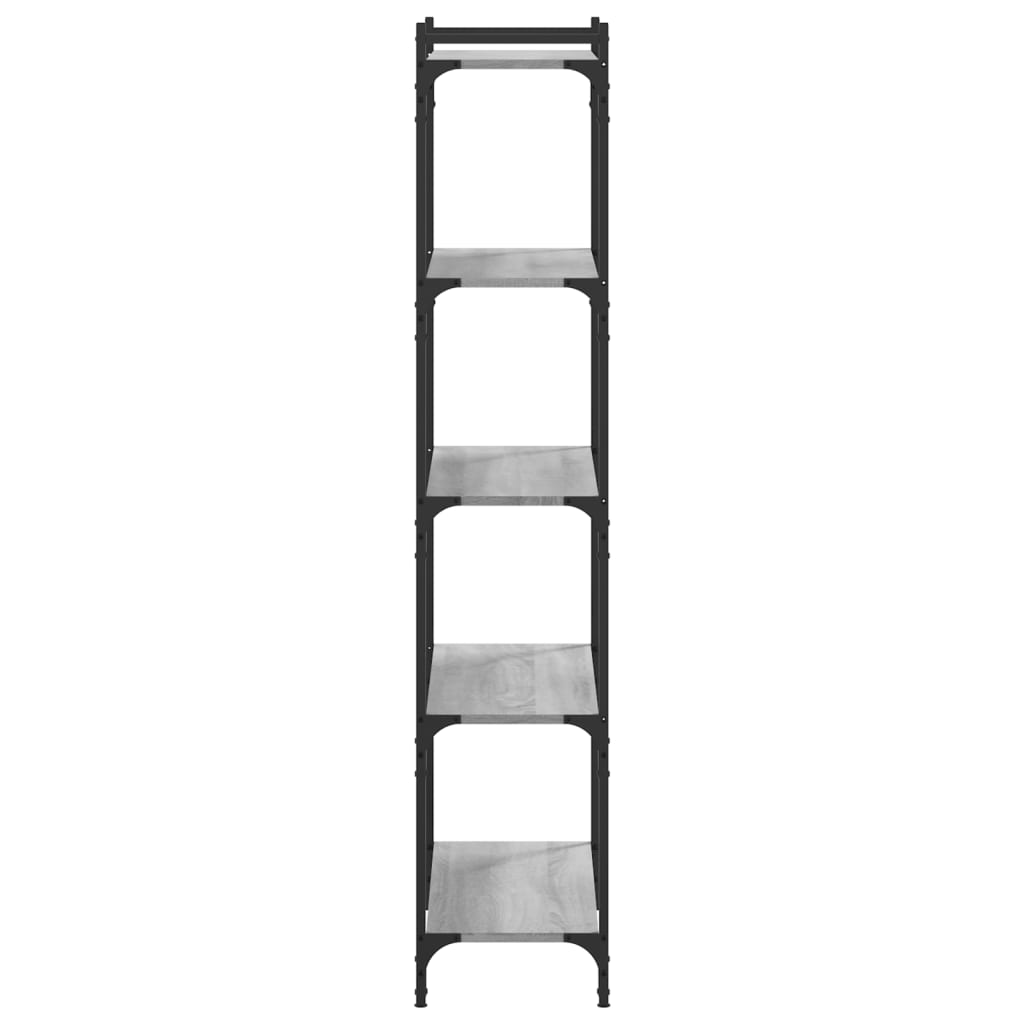 Regal za knjige s 5 razina siva boja hrasta 80x30x154 cm drveni