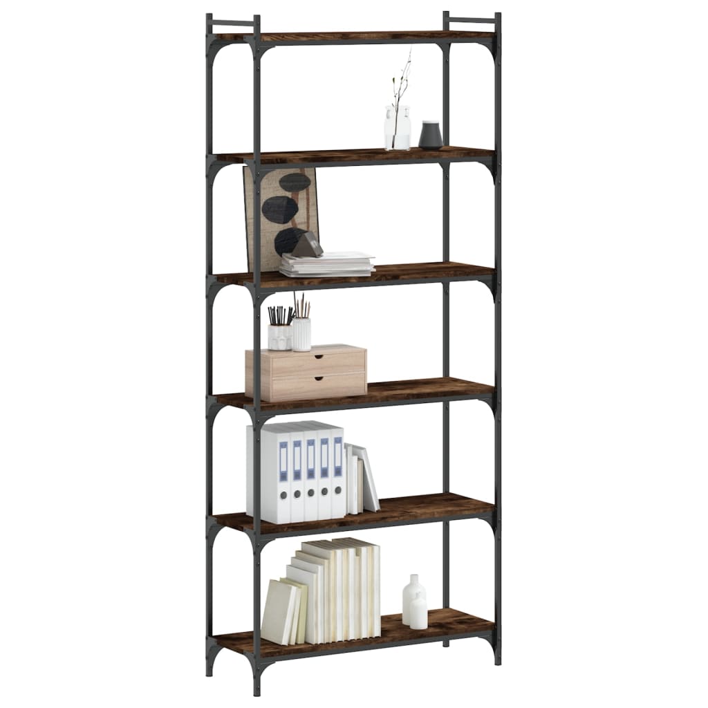 Regal za knjige sa 6 razina boja hrasta 80 x 30 x 188 cm drveni