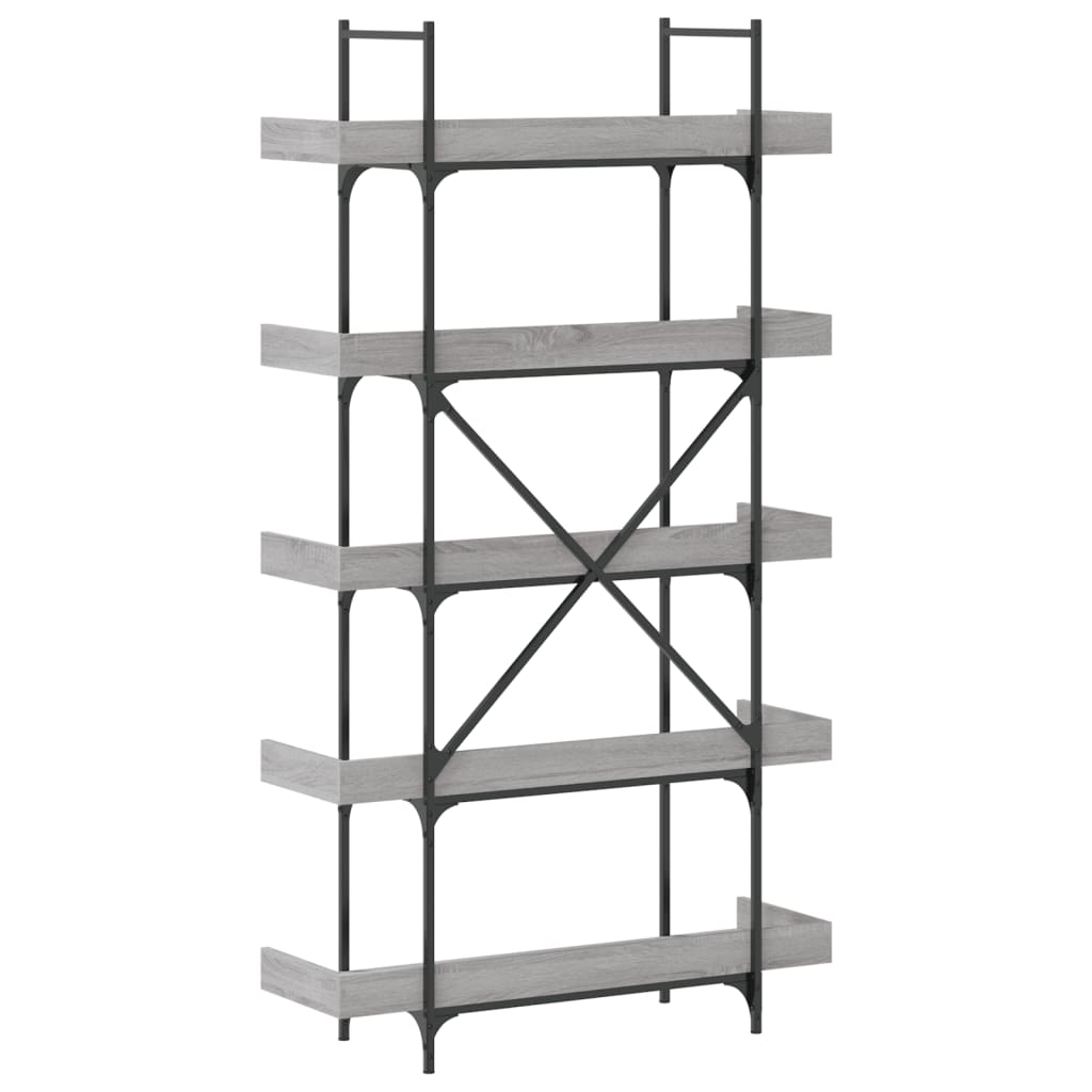 Regal za knjige s 5 razina boja hrasta 100x33x180,5 cm drveni