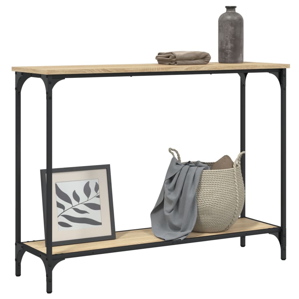 Konzolni stol boja hrasta 101x30,5x75 cm konstruirano drvo