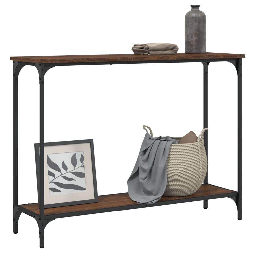 Konzolni stol boja hrasta 101x30,5x75 cm konstruirano drvo