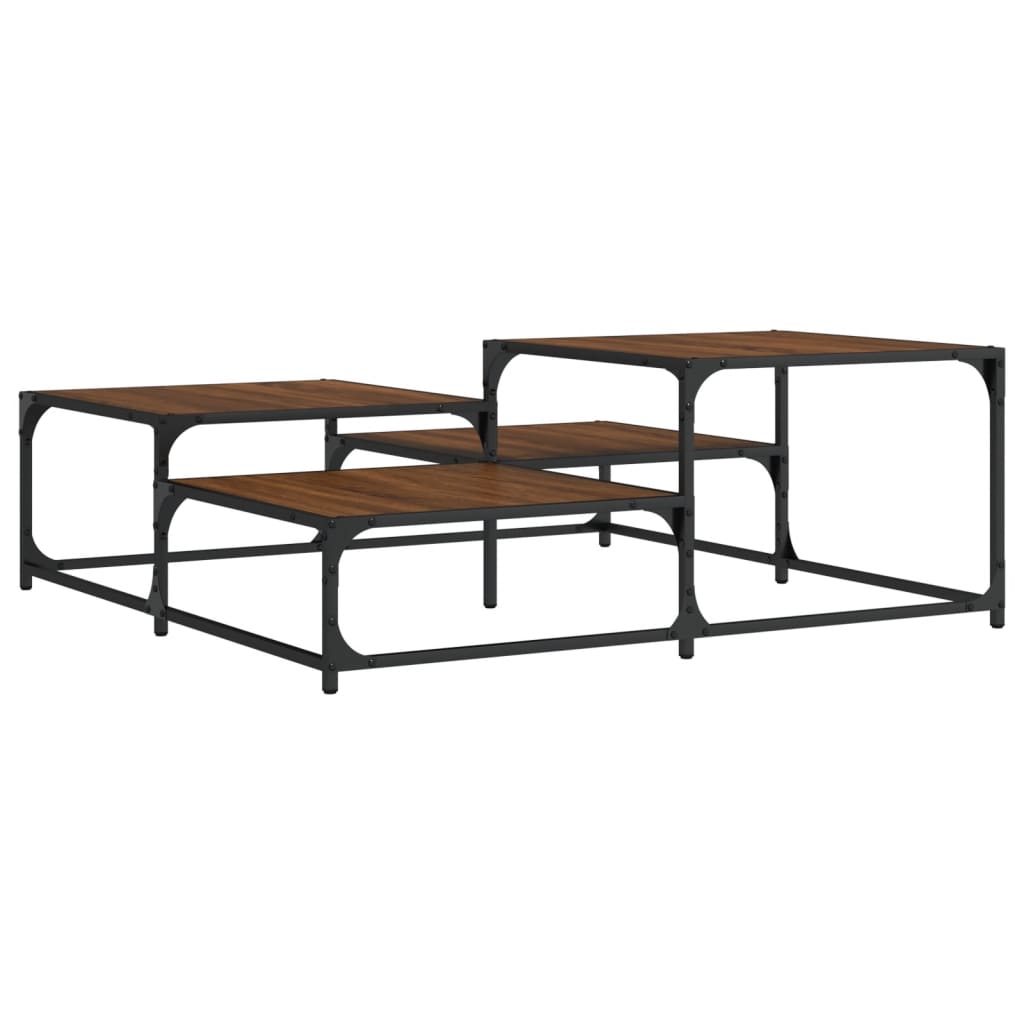 Stolić za kavu boja hrasta 107 x 107 x 40 cm konstruirano drvo