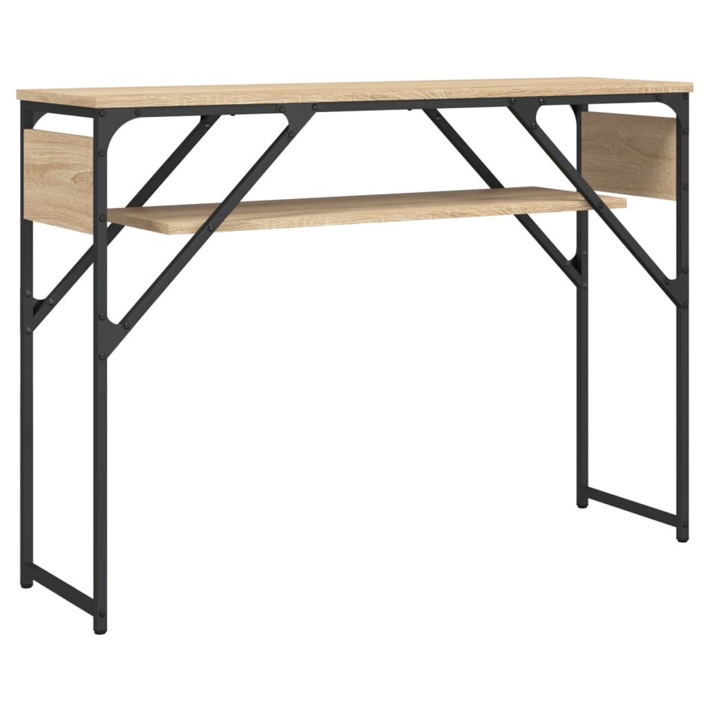Konzolni stol s policom boja hrasta 105 x 30 x 75 cm drveni
