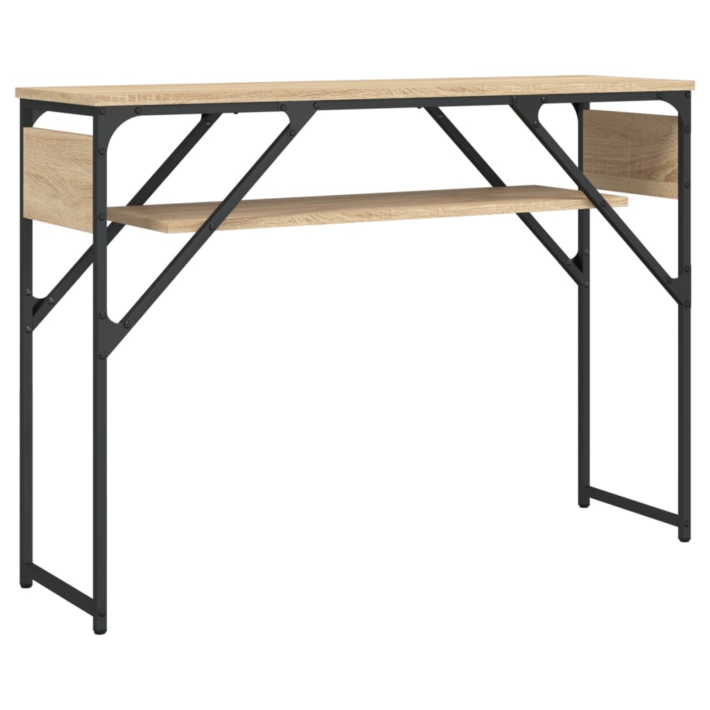 Konzolni stol s policom boja hrasta 105 x 30 x 75 cm drveni