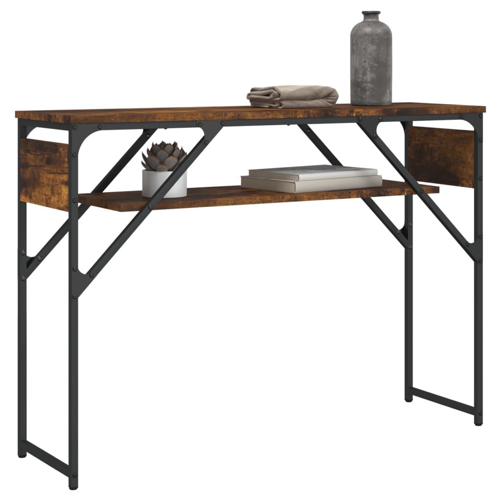 Konzolni stol s policama boja hrasta 105x30x75 cm