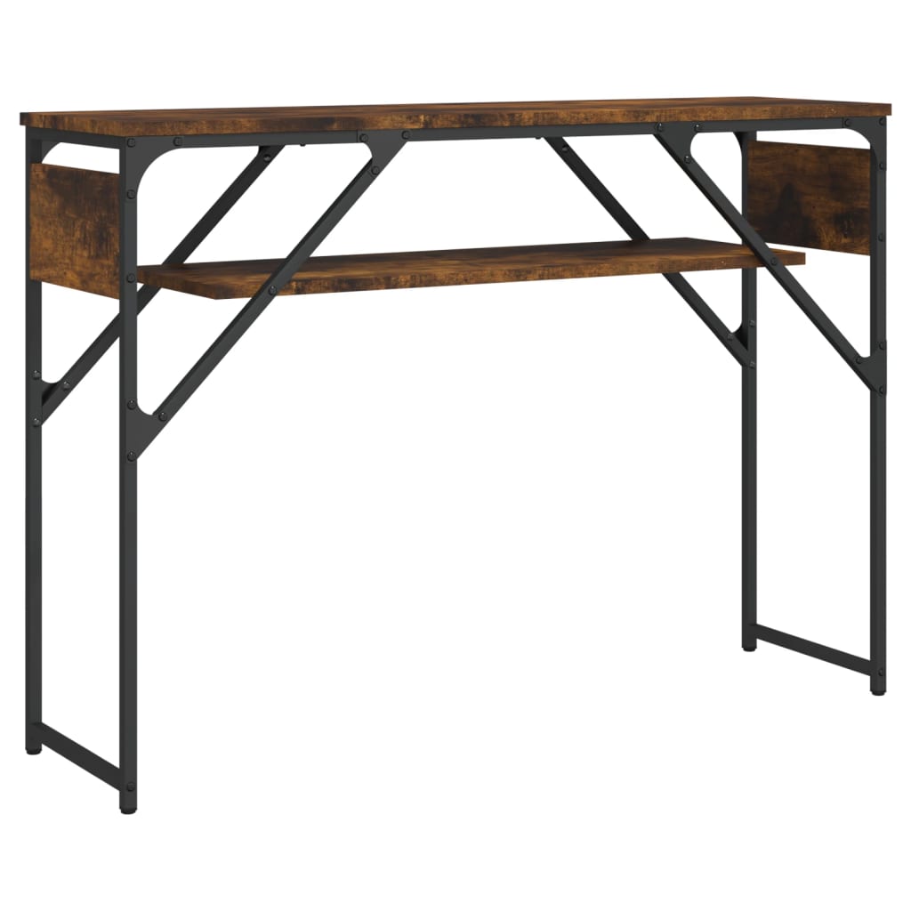 Konzolni stol s policama boja hrasta 105x30x75 cm