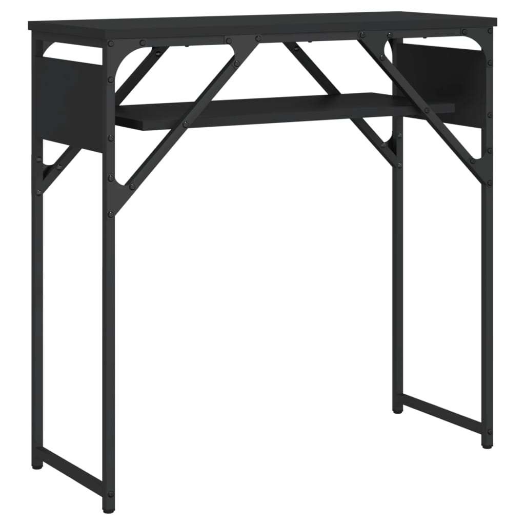 Konzolni stol s policama crni 75x30x75 cm od konstruiranog drva