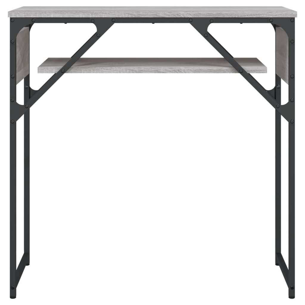 Konzolni stol s policama siva boja hrasta 75x30x75 cm drveni