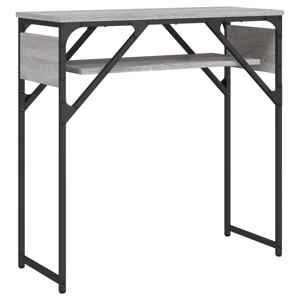Konzolni stol s policama siva boja hrasta 75x30x75 cm drveni