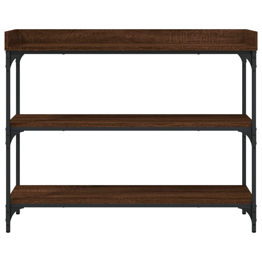 Konzolni stol s policama smeđa boja hrasta 100 x 30 x 80 cm