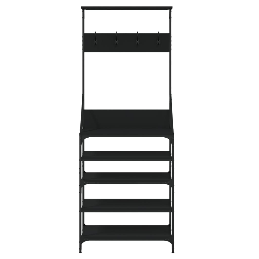 Stalak za odjeću sa spremištem za cipele crni 70 x 34 x 184 cm