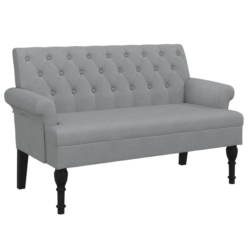 Klupa s naslonom svjetlosiva 120 x 62 x 75,5 cm od tkanine