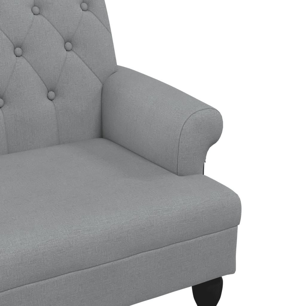 Klupa s naslonom svjetlosiva 120 x 62 x 75,5 cm od tkanine