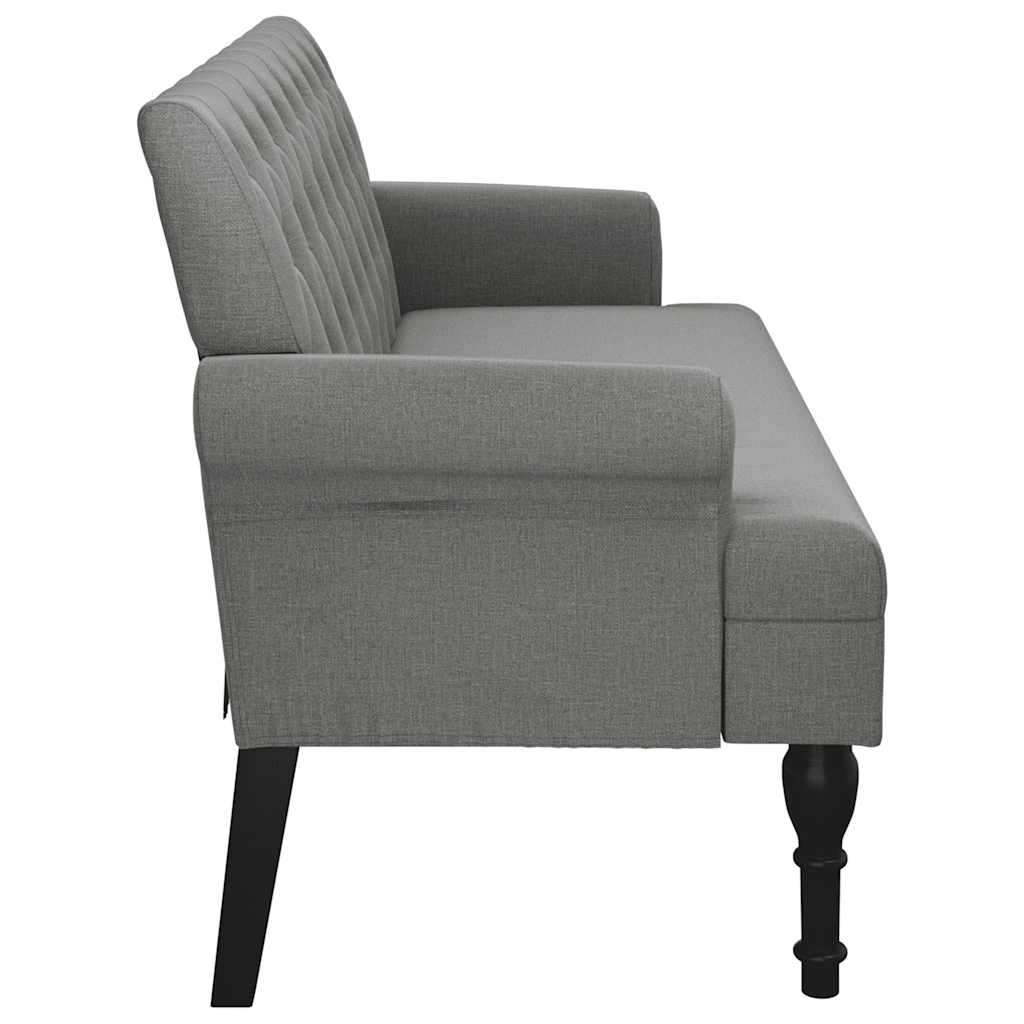 Klupa s naslonom tamno siva 120x62x75,5 cm tkanina