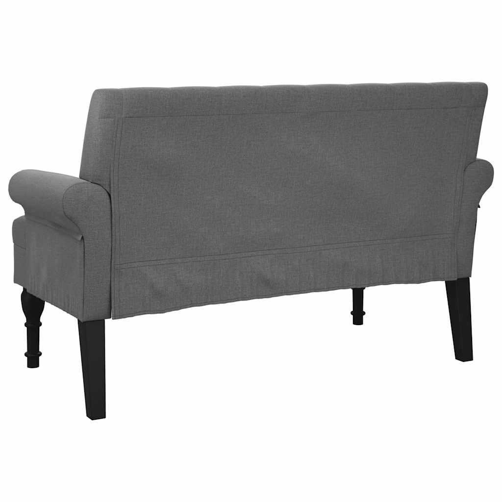 Klupa s naslonom tamno siva 120x62x75,5 cm tkanina