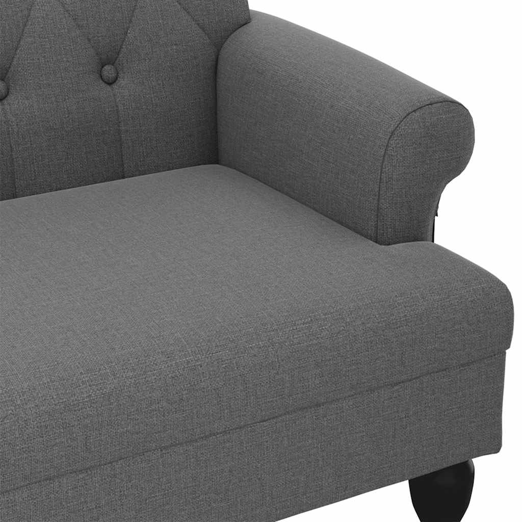Klupa s naslonom tamno siva 120x62x75,5 cm tkanina