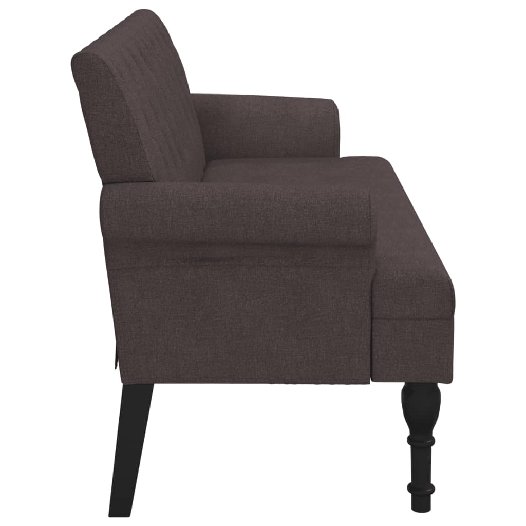 Klupa s naslonom tamnosmeđa 120 x 62 x 75,5 cm od tkanine