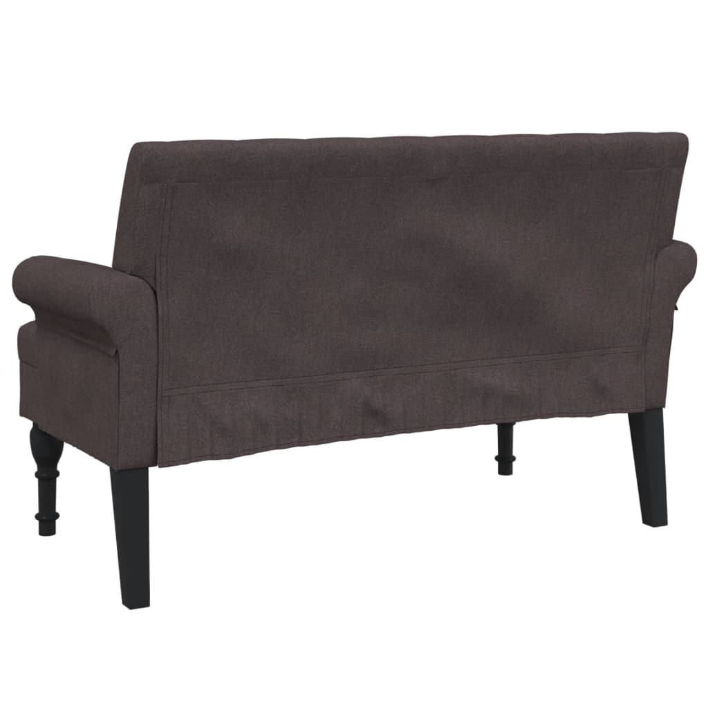Klupa s naslonom tamnosmeđa 120 x 62 x 75,5 cm od tkanine