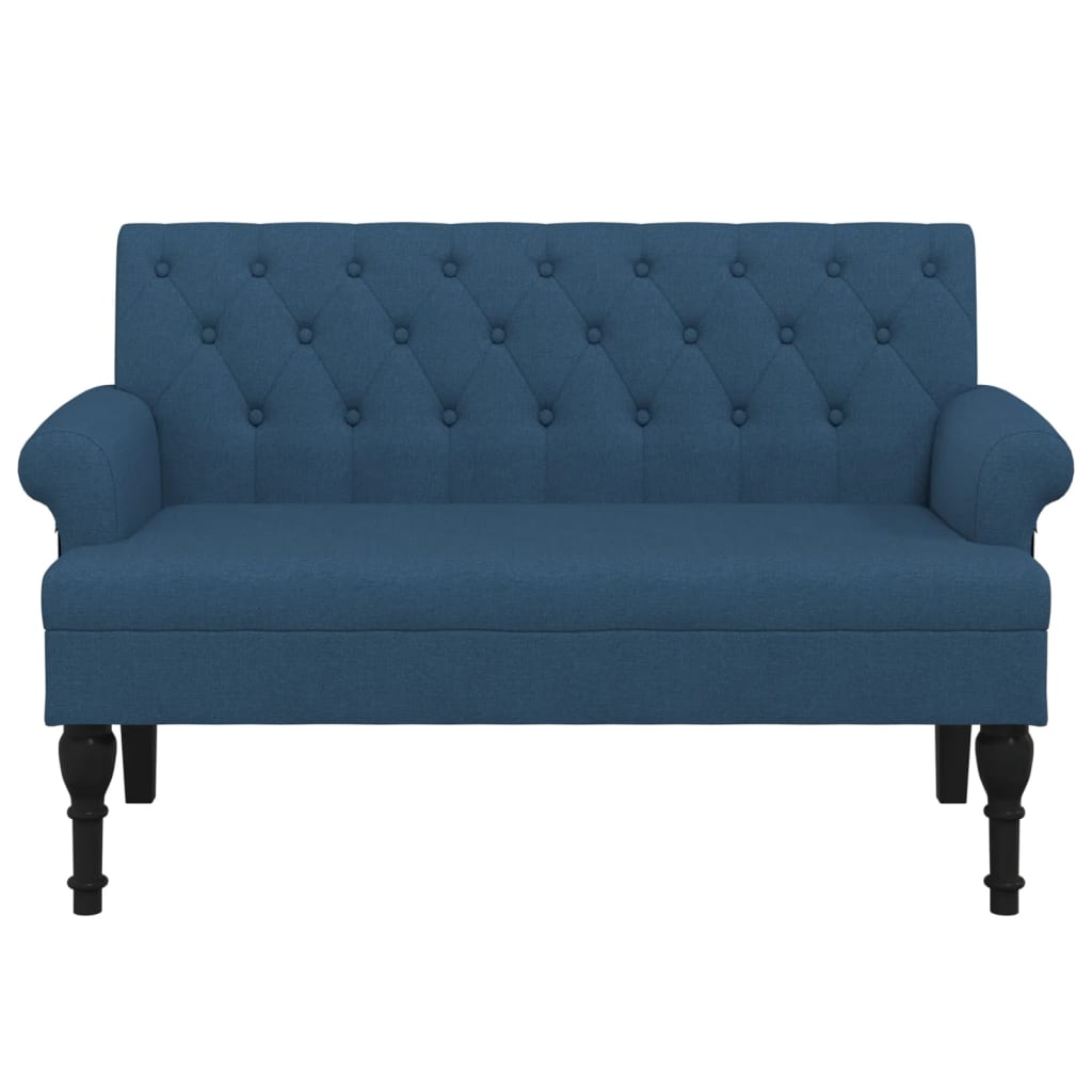 Klupa s naslonom plava 120 x 62 x 75,5 cm od tkanine