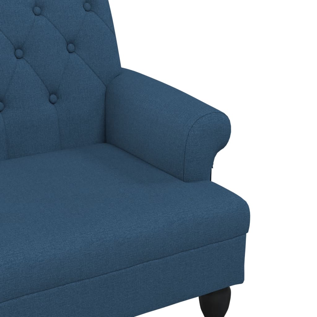 Klupa s naslonom plava 120 x 62 x 75,5 cm od tkanine