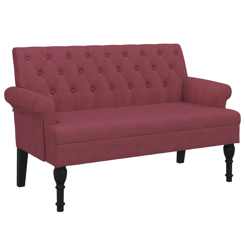 Klupa s naslonom boja vina 120 x 62 x 75,5 cm od tkanine