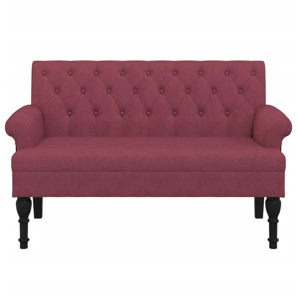 Klupa s naslonom boja vina 120 x 62 x 75,5 cm od tkanine