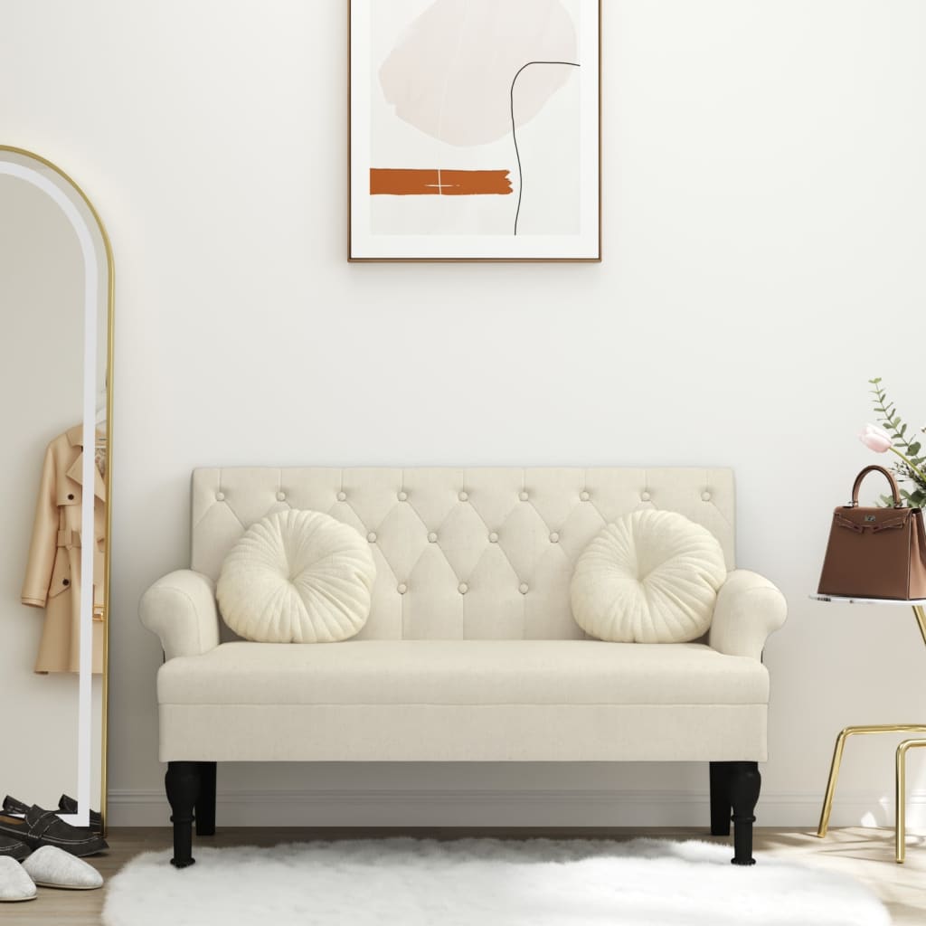 Klupa s naslonom 120 x 62 x 75,5 cm platnena