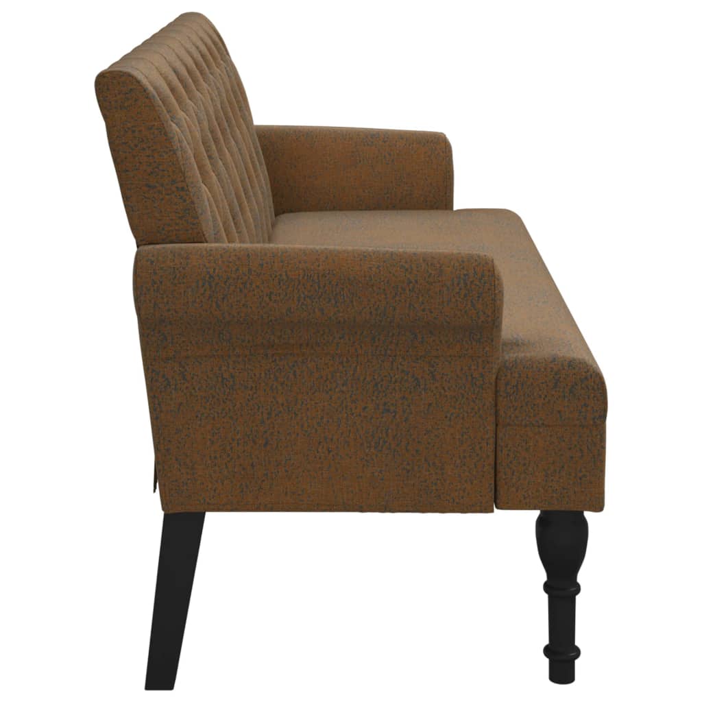 Klupa s naslonom smeđa 120 x 62 x 75,5 cm umjetna brušena koža