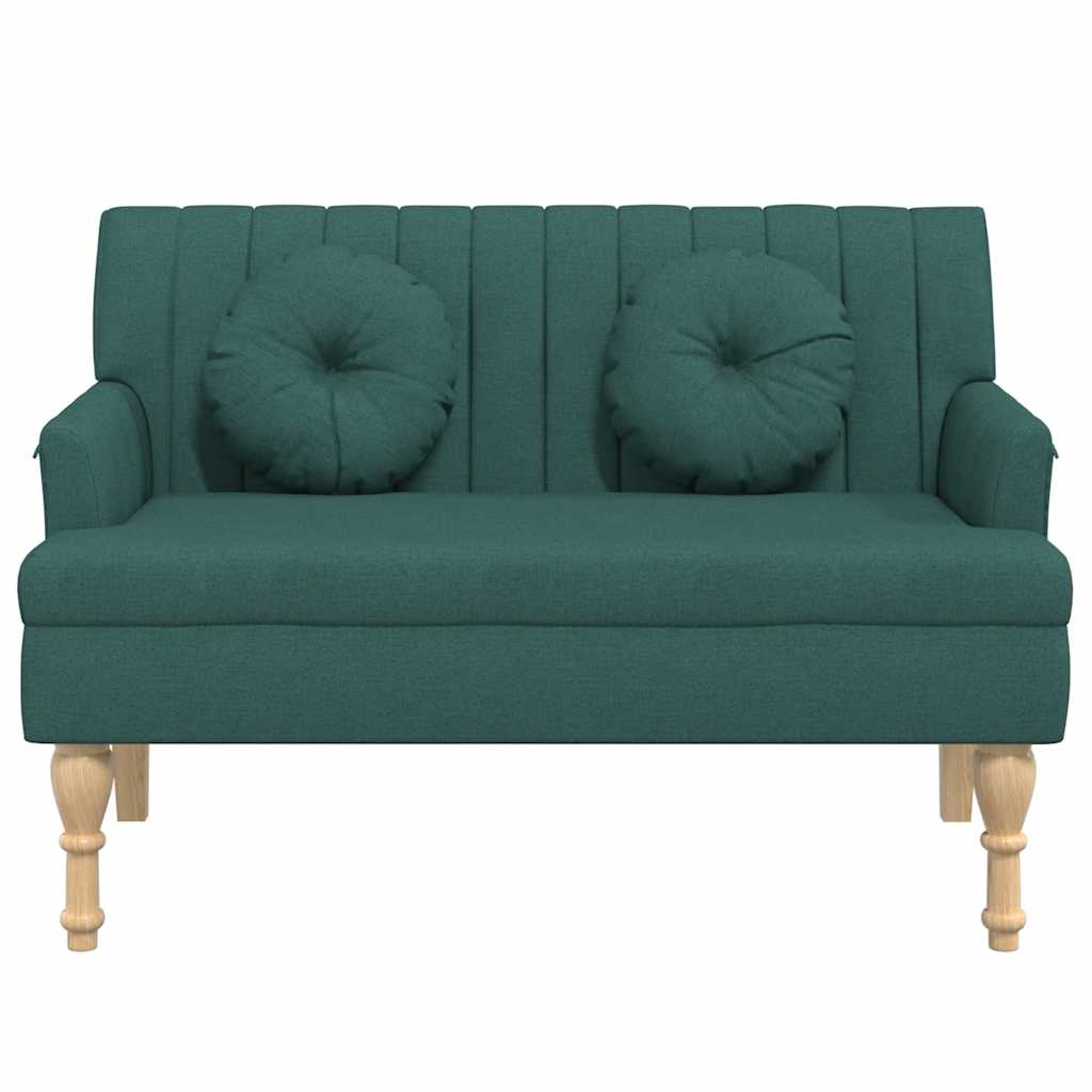 Klupa s jastucima tamnozelena 113 x 64,5 x 75,5 cm od tkanine