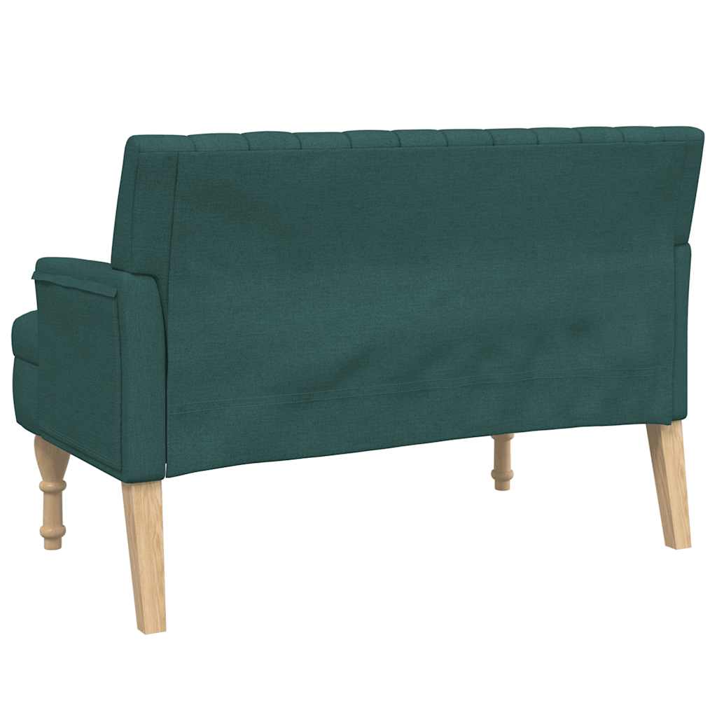 Klupa s jastucima tamnozelena 113 x 64,5 x 75,5 cm od tkanine