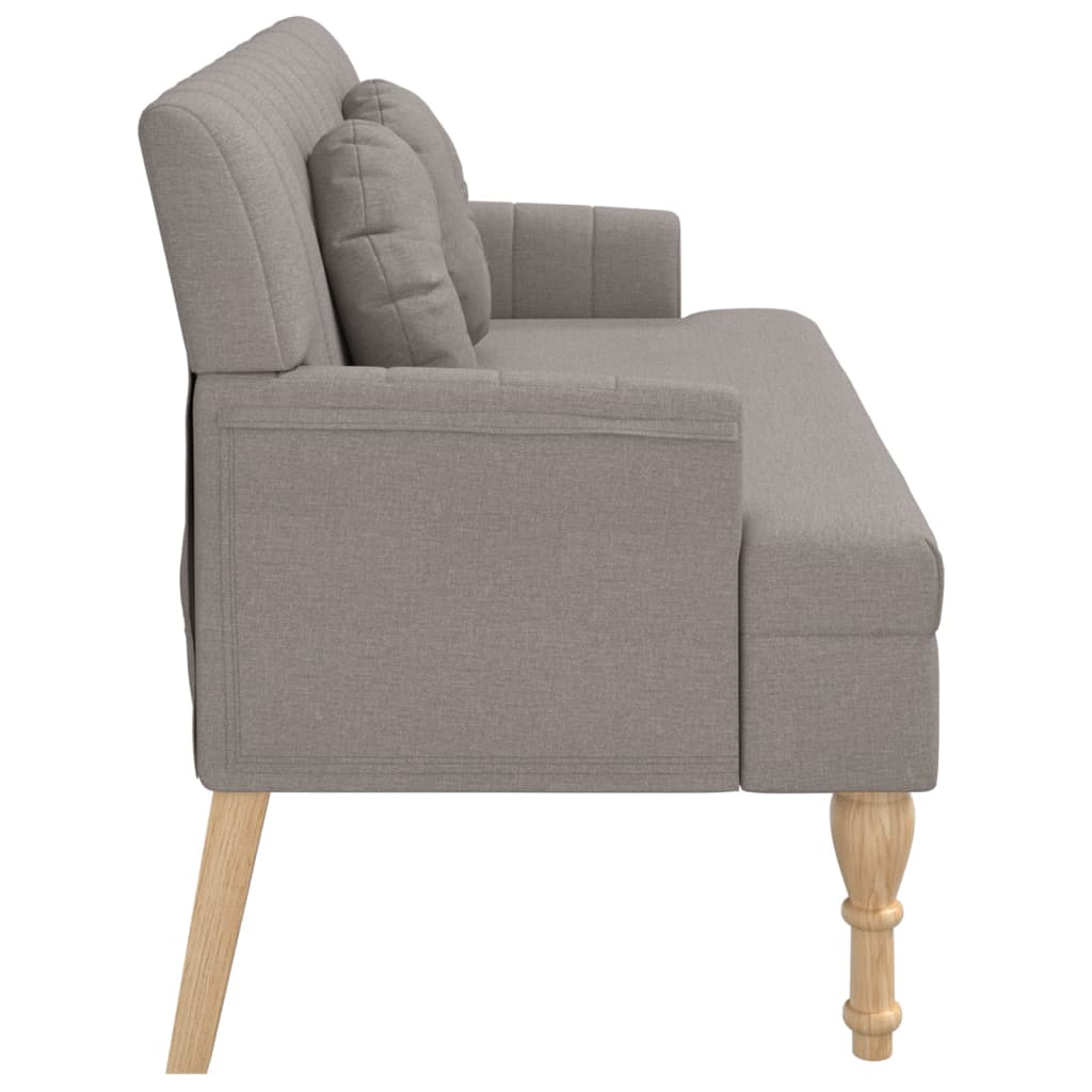 Klupa s jastucima smeđesiva 113 x 64,5 x 75,5 cm od tkanine