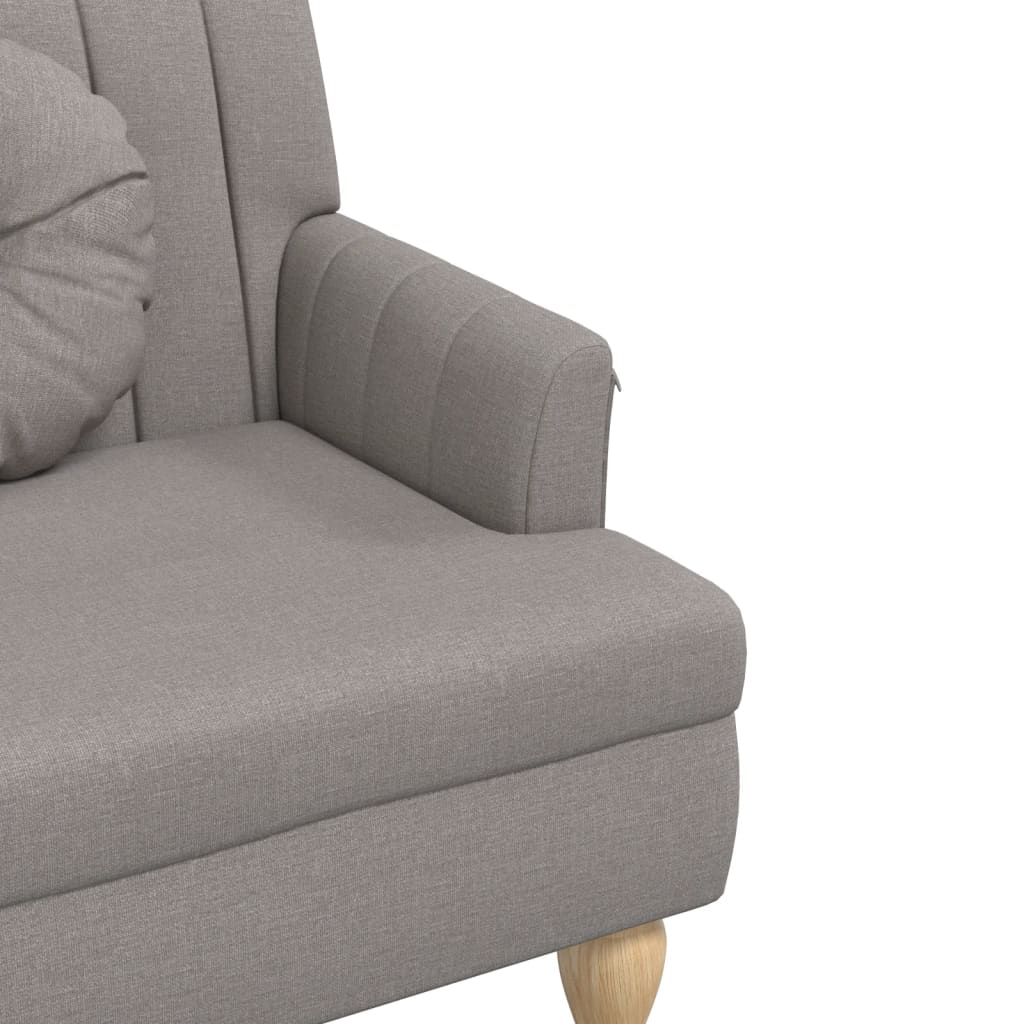 Klupa s jastucima smeđesiva 113 x 64,5 x 75,5 cm od tkanine