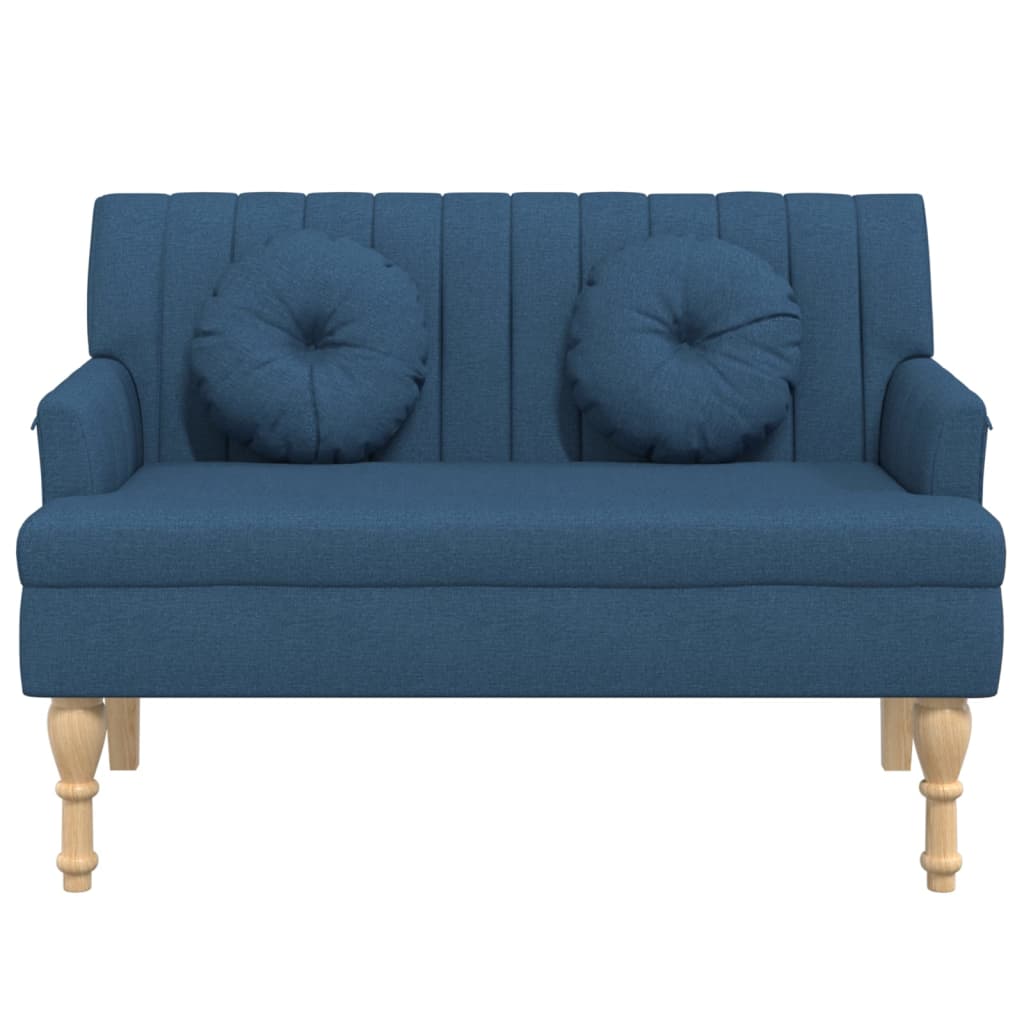 Klupa s jastucima plava 113 x 64,5 x 75,5 cm od tkanine