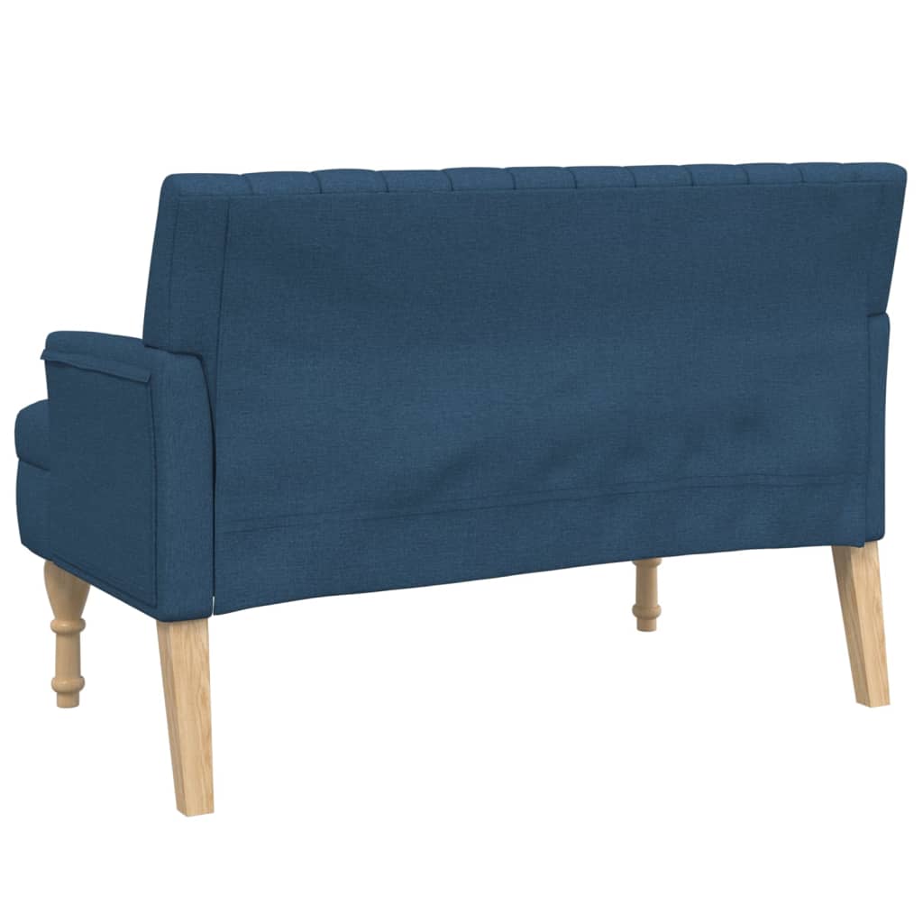 Klupa s jastucima plava 113 x 64,5 x 75,5 cm od tkanine