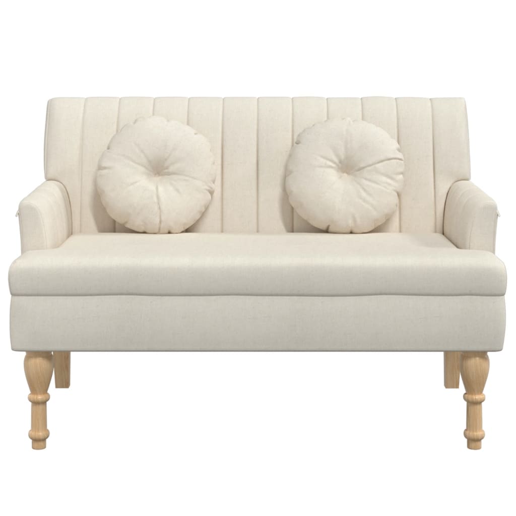 Klupa s jastucima 113 x 64,5 x 75,5 cm platnena