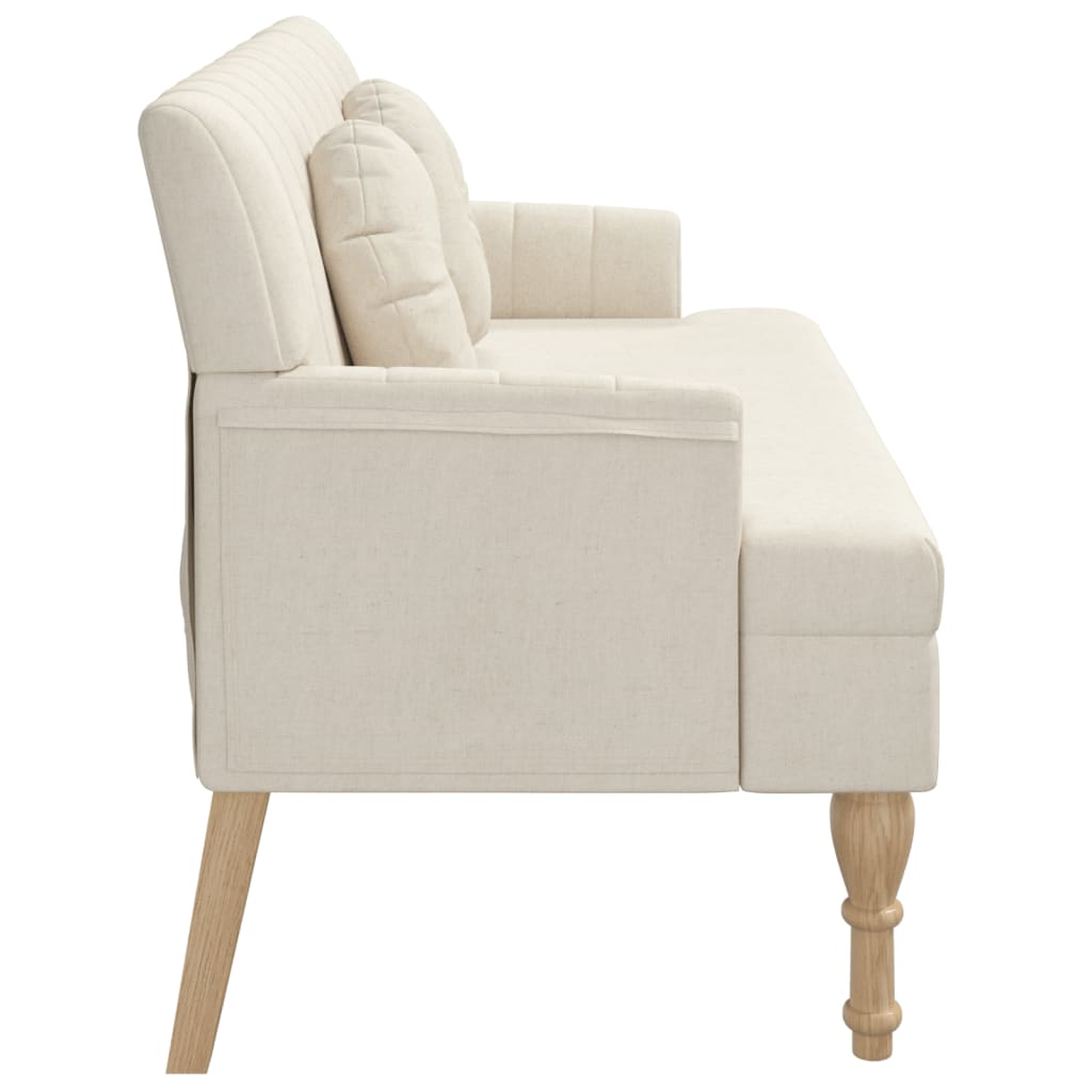 Klupa s jastucima 113 x 64,5 x 75,5 cm platnena