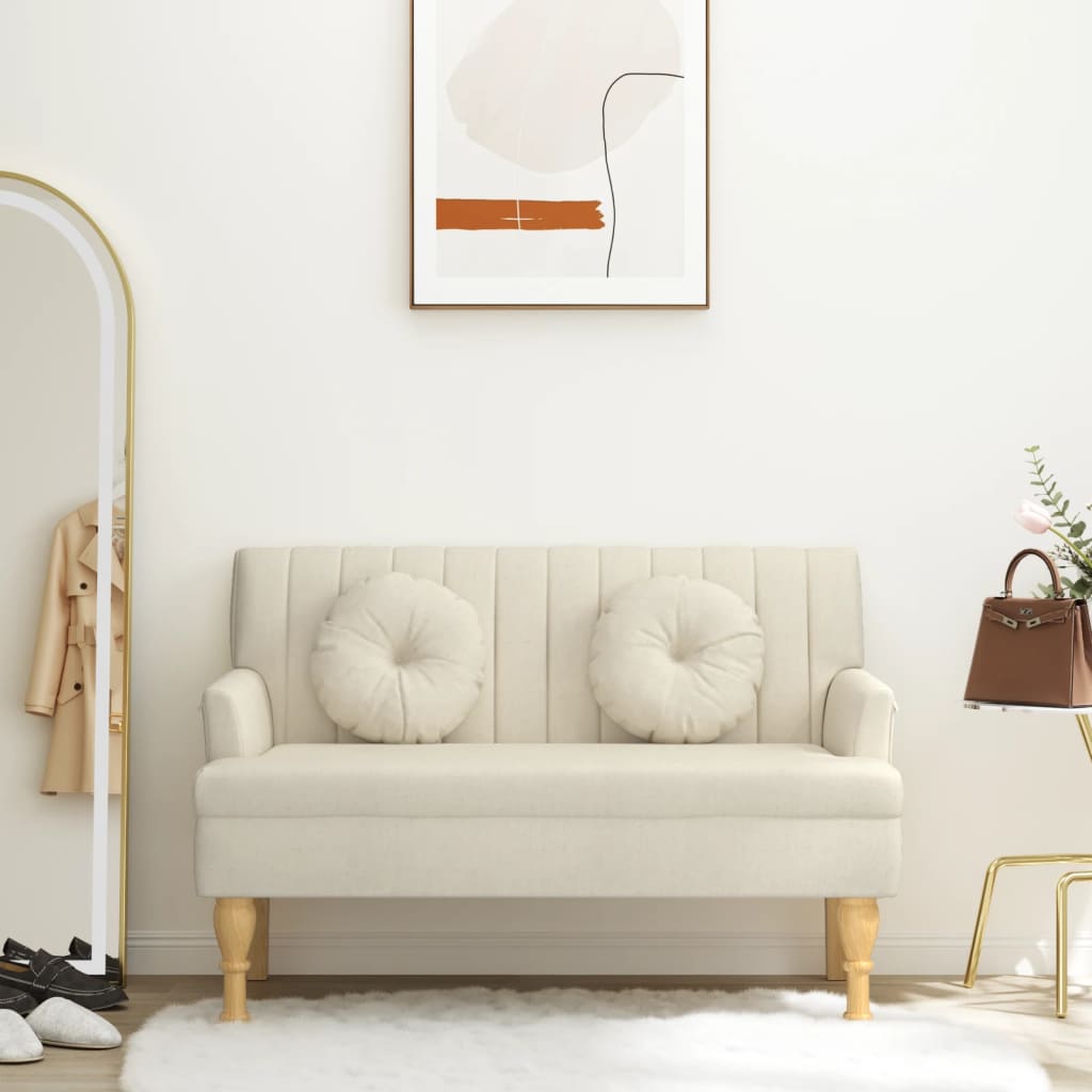 Klupa s jastucima 113 x 64,5 x 75,5 cm platnena
