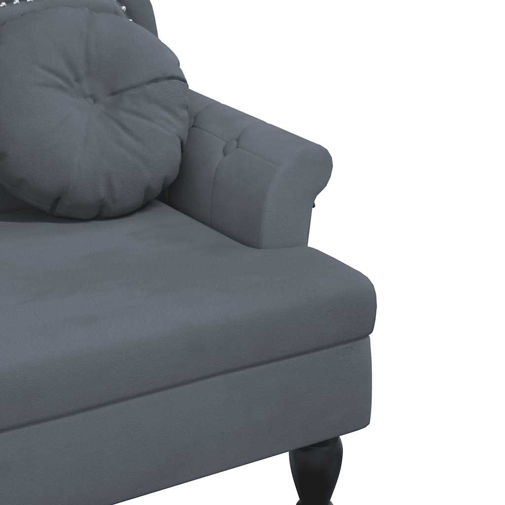 Klupa s jastucima tamnosiva 120,5x65x75 cm baršunasta