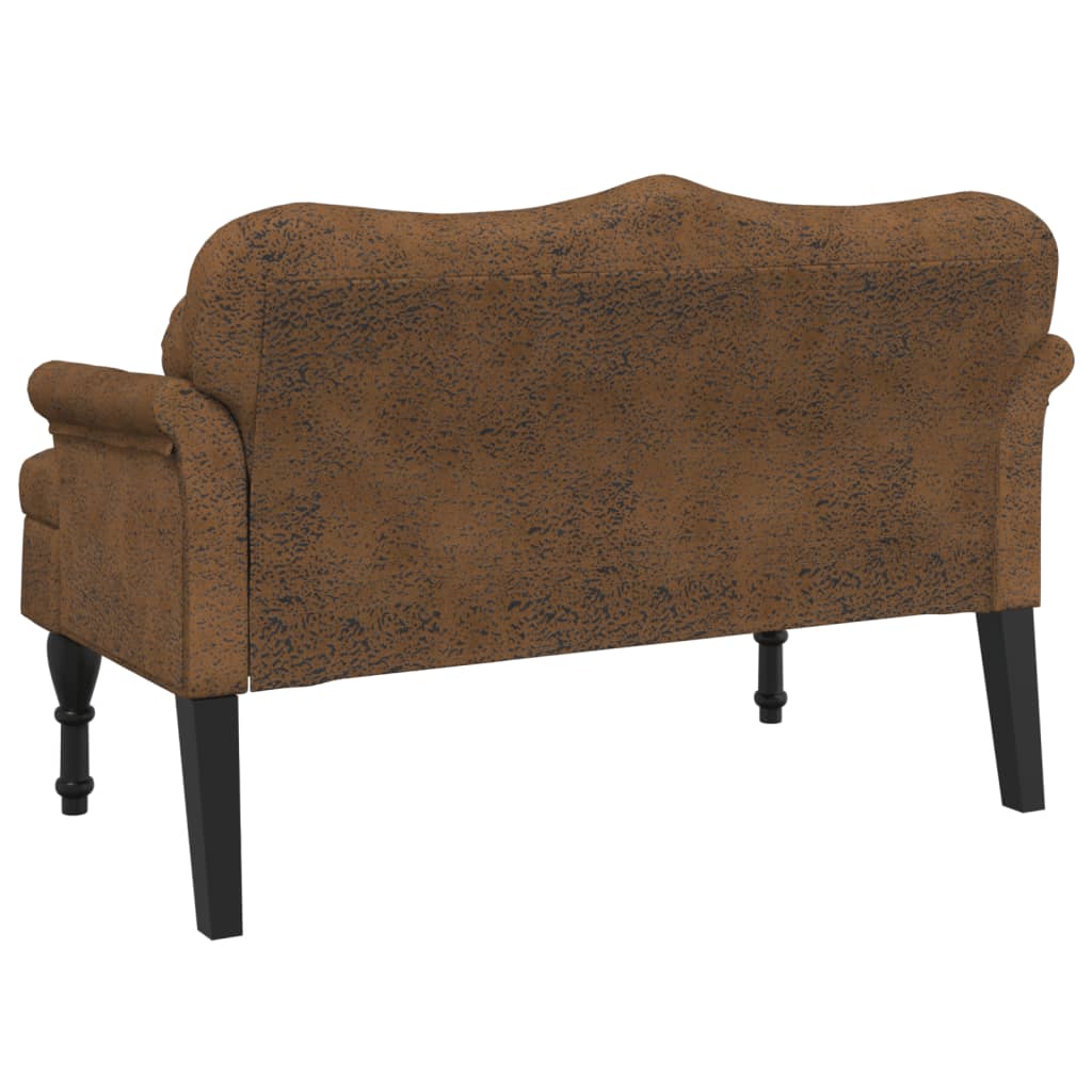 Klupa s jastucima smeđa 120,5x65x75 cm umjetna koža