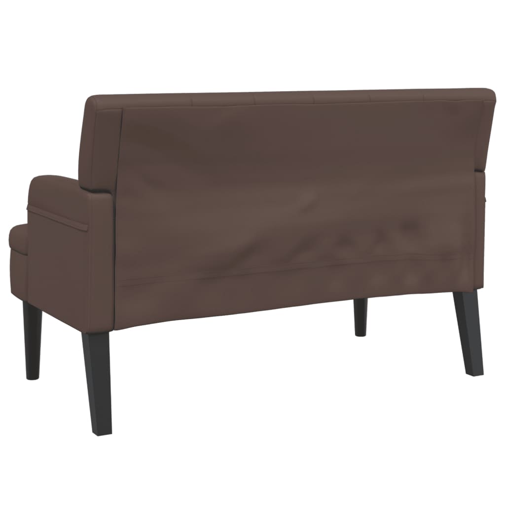 Klupa s naslonom smeđa 112 x 65,5 x 75 cm od umjetne kože
