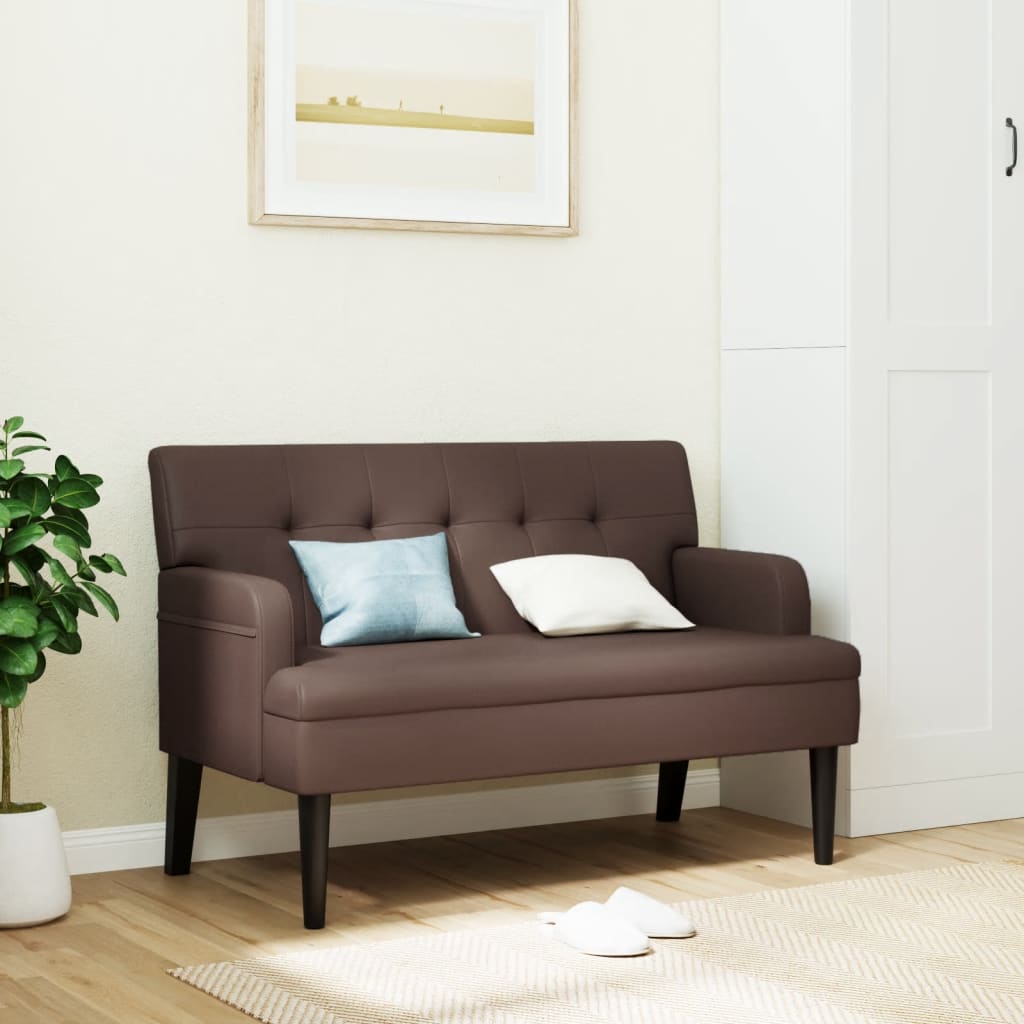 Klupa s naslonom smeđa 112 x 65,5 x 75 cm od umjetne kože