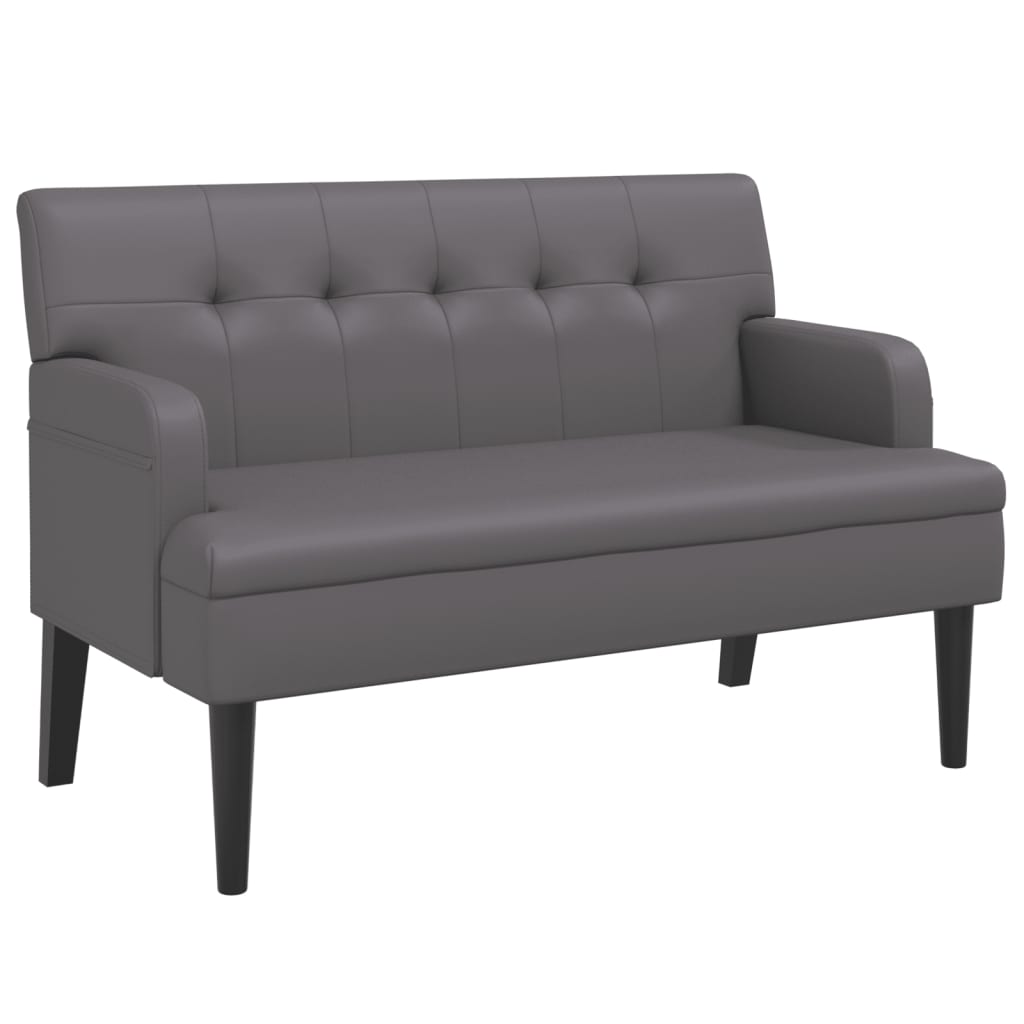 Klupa s naslonom siva 112 x 65,5 x 75 cm od umjetne kože