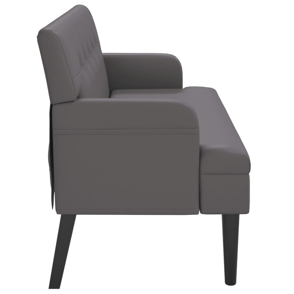 Klupa s naslonom siva 112 x 65,5 x 75 cm od umjetne kože