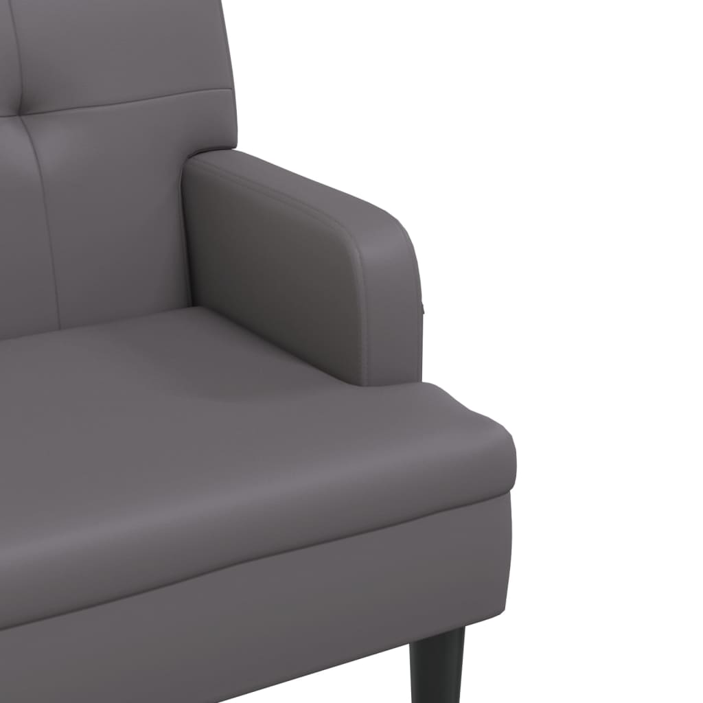Klupa s naslonom siva 112 x 65,5 x 75 cm od umjetne kože