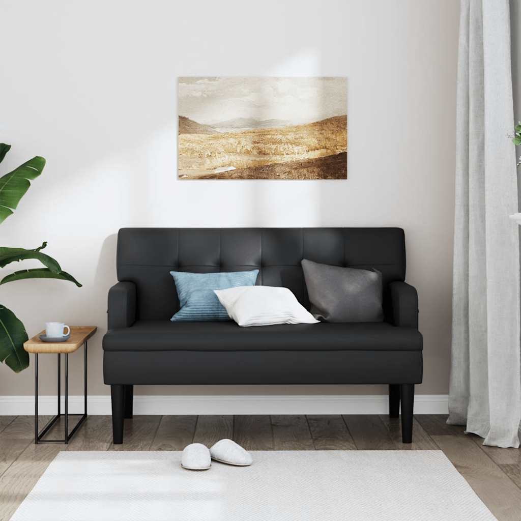 Klupa s naslonom crna 112x65,5x75 cm umjetna koža